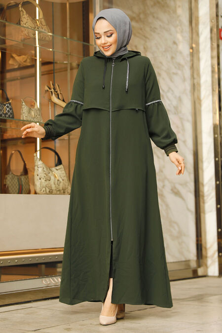 Modest Khaki Abaya For Women 62602HK - NEVA STYLE
