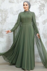 Modest Khaki Bridesmaid Dress 47381HK - 3