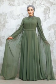 Modest Khaki Bridesmaid Dress 47381HK - 2