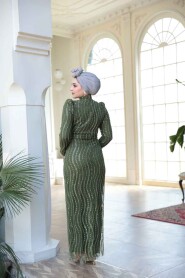 Modest Khaki Bridesmaid Dress 4939HK - 8