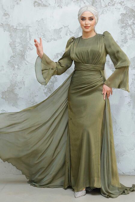 Modest Khaki Bridesmaid Dress 4986HK - NEVA STYLE