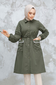 Modest Khaki Coat 91781HK - 2