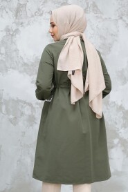 Modest Khaki Coat 91781HK - 3