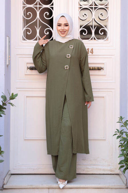 Modest Khaki Dual Suit 7675HK - NEVA STYLE