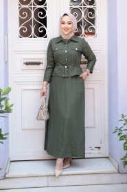 Modest Khaki Dual Suit Dress 44651HK - 2