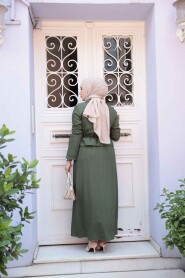 Modest Khaki Dual Suit Dress 44651HK - 3
