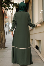 Modest Khaki Dubai Abaya 62101HK - 3