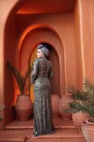 Modest Khaki Engagement Dress 50651HK - 5