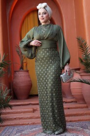 Modest Khaki Engagement Gown 4961HK - 2