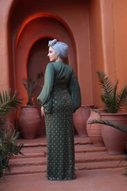 Modest Khaki Engagement Gown 4961HK - 4