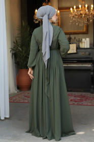 Modest Khaki Evening Dress 25888HK - 4