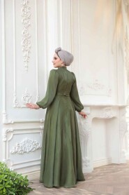 Modest Khaki Evening Dress 51072HK - 5