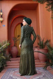 Modest Khaki Evening Dress 52057HK - 7