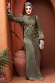Modest Khaki Evening Long Dress 50781HK 