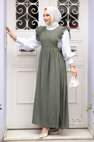 Modest Khaki Gilet Dress 17051HK - 1