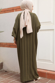 Modest Khaki Knitwear Dress 30633HK - 4