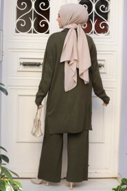 Modest Khaki Knitwear Dual Suit 50627HK - 4