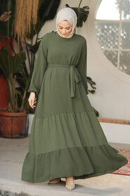 Modest Khaki Long Dress 57351HK - 3