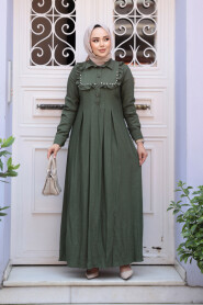 Modest Khaki Long Dress 7224HK 