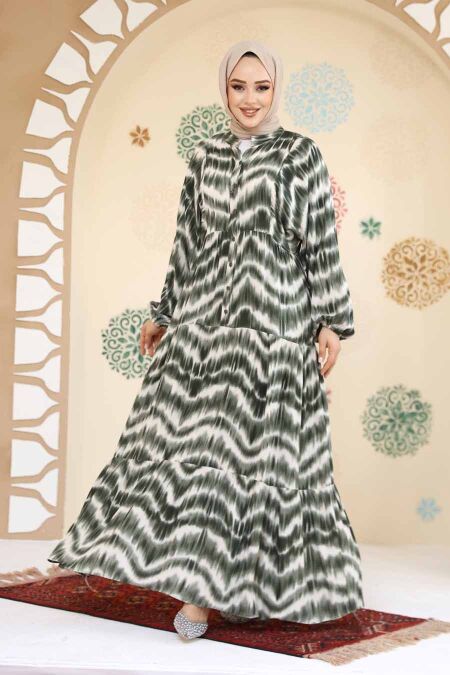 Modest Khaki Maxi Dress 235806HK - NEVA STYLE