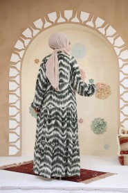 Modest Khaki Maxi Dress 235806HK - 4