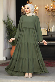 Modest Khaki Maxi Dress 57353HK - 2