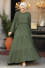 Modest Khaki Maxi Dress 57353HK - 3