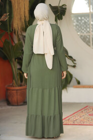 Modest Khaki Maxi Dress 57353HK - 4