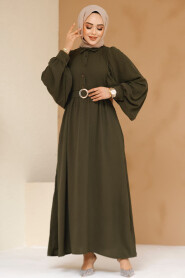 Modest Khaki Pastel Dress 60140HK - 2