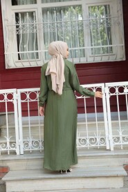 Modest Khaki Pastel Dress 7253HK - 4