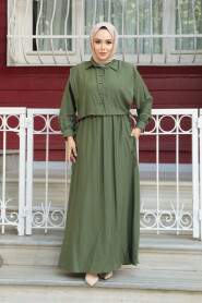 Modest Khaki Pastel Dress 7253HK - 2
