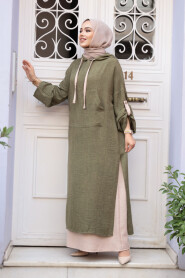 Modest Khaki Pastel Dress 76612HK - 1