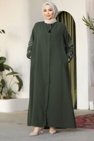 Modest Khaki Plus Size Abaya 62701HK - 1