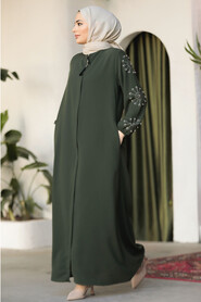 Modest Khaki Plus Size Abaya 62701HK - 3