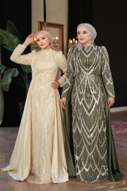 Modest Khaki Prom Dress 51923HK - 7