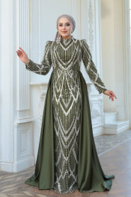 Modest Khaki Prom Dress 51923HK - 2
