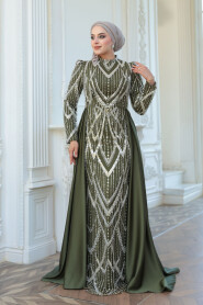 Modest Khaki Prom Dress 51923HK - 3