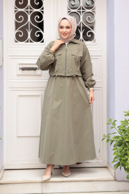 Modest Khaki Skirted Dual Suit 4458HK - 2