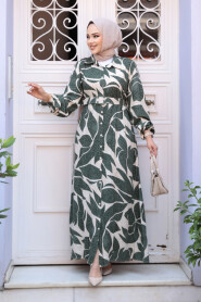 Modest Khaki Summer Dress 24082HK 