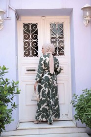Modest Khaki Summer Dress 24082HK - 3