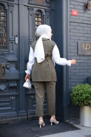 Modest Khaki Three Suit 6169HK - 3