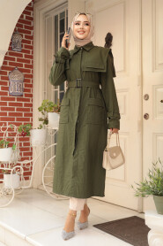 Modest Khaki Trench Coat 19023HK - 2