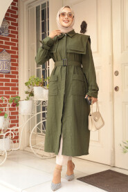 Modest Khaki Trench Coat 19023HK - 3