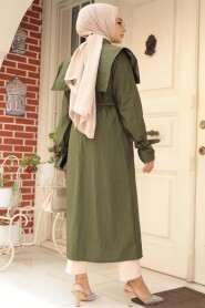 Modest Khaki Trench Coat 19023HK - 4