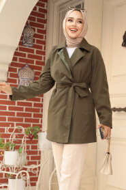 Modest Khaki Trench Coat 19024HK - 2