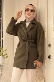 Modest Khaki Trench Coat 19024HK - 3