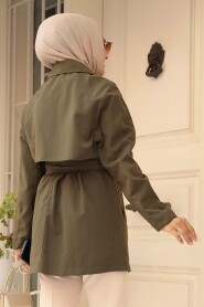 Modest Khaki Trench Coat 19024HK - 4