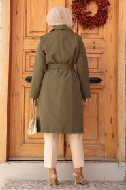 Modest Khaki Trench Coat 61221HK - 3