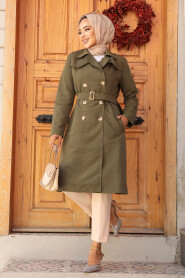 Modest Khaki Trench Coat 61221HK - 1