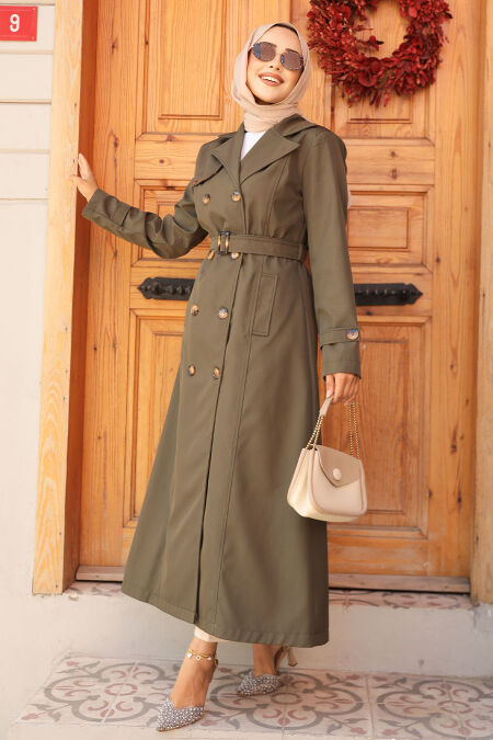 Modest Khaki Trench Coat 61500HK - NEVA STYLE